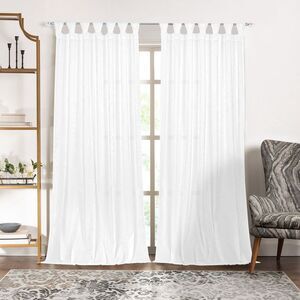 ACHIM-Peri Tulip Tab Top Window Curtain Panel52"Wx63"L-White